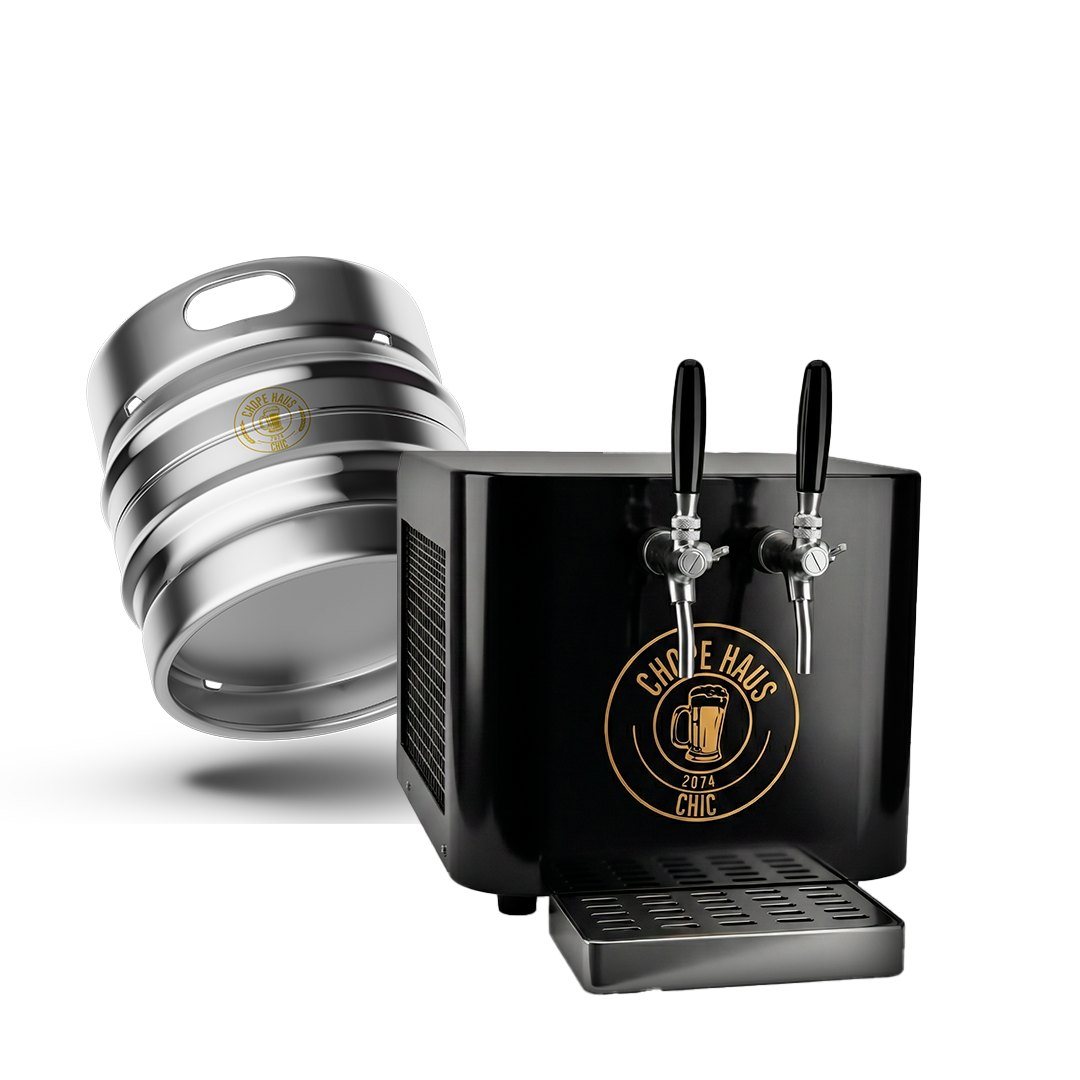 Chopeira profissional servindo chopp gelado